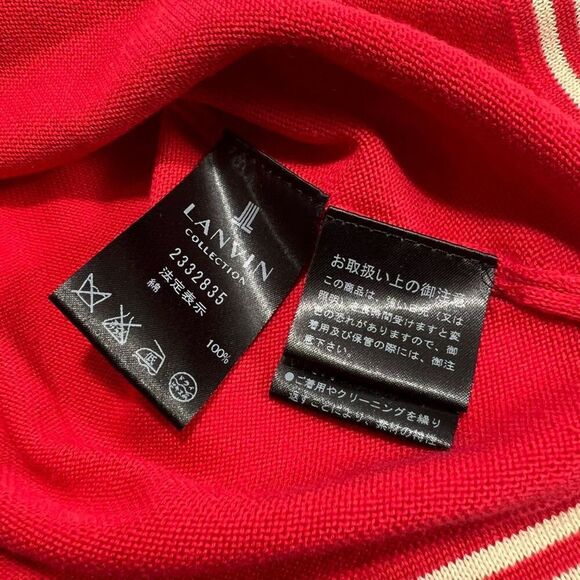 Lanvin Silk Blend Red Cardigan Sweater Sz 6-8 Button Up 3/4 Sleeve Size 38 FR - Picture 6 of 13